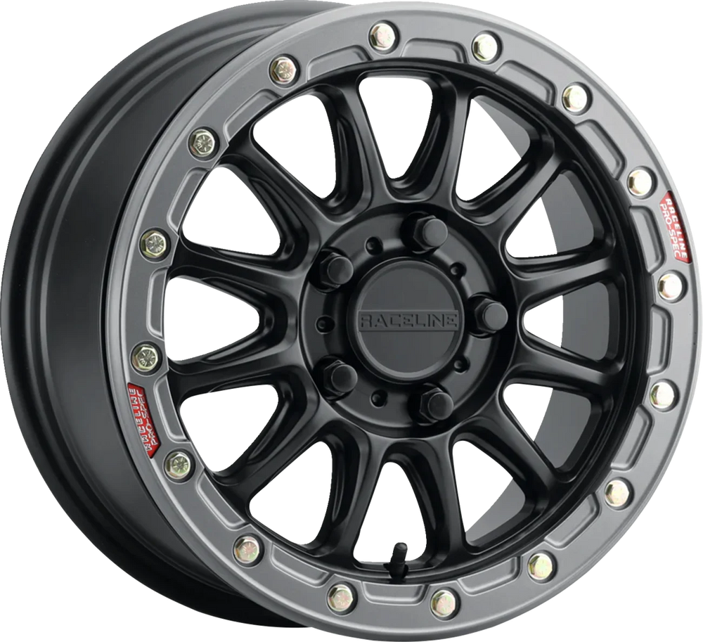 Raceline ALPHA BLACK W/GUNMETAL RING 15X10 4X137 10 - A14BG-5103710