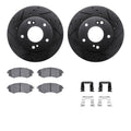 R1 E- Line Series Brake Rotor - D/S - Black w/ Ceramic Pads Hdw Fits Nissan 240SX