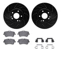 R1 E- Line Series Brake Rotor - D/S - Black w/ Ceramic Pads Hdw