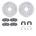 DFC 12-17 Dodge Attitude Front Drilled & Slotted Geoperformance Rotors 5000 Advanced Pads w/Hardware