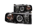 ANZO 1994-2001 Dodge Ram Projector Headlights w/ Halo Black