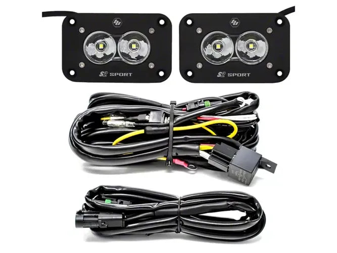LED Work Light Clear Lens Work/Scene Pattern Flush Mount Kit S2 Sport Baja Designs