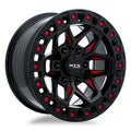 ZION 20X9 6X135 ET0 CB87.1 GLOSS BLACK MILLED RED