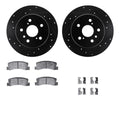 R1 E- Line Series Brake Rotor - D/S - Black w/ Ceramic Pads Hdw Fits Toyota Camry