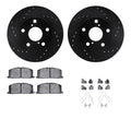 R1 E- Line Series Brake Rotor - D/S - Black w/ Ceramic Pads Hdw Fits Toyota MR2