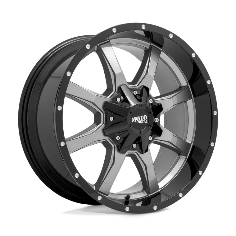 MO970 20x10 8x165.10 GLOSS GRAY CENTER W/ GLOSS BLACK LIP (18 mm)