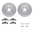 R1 Concepts Brake Rotor- Carbon Coated with Ceramic Pads Hdw Fits Audi A4