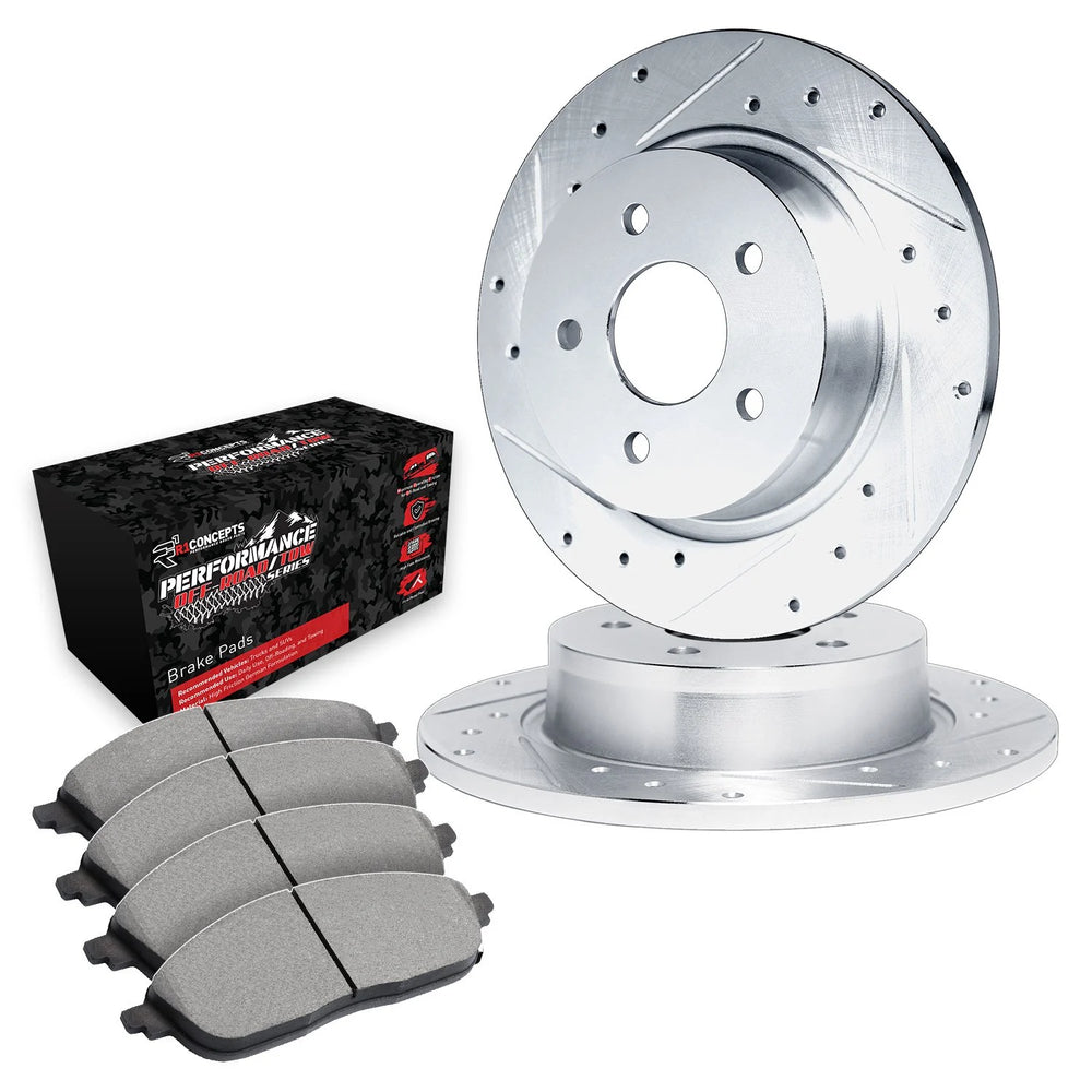 R1 Concepts Brake Rotor- Slotted - Silver Fits Jeep Wrangler