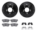 R1 E- Line Series Brake Rotor - D/S - Black w/ Ceramic Pads Hdw Fits Kia Amanti