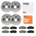 R1 12-16 Subaru Impreza Front & Rear Carbon Coated Brake Rotor Set w/Optimum OE Pads and Hardware