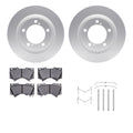 R1 Concepts Carbon Series Brake Rotors - Perf Off-Road/Tow Pads - Hdw Fits Lexus LX570