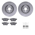 R1 Concepts E- Line Series Brake Rotor with Ceramic Brake Pads Hdw Fits Jaguar F-Pace
