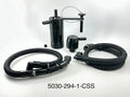 UPR Products Plug N Pla Single Valve Oil Catch Can with CSS (fits 2023-2024 Ford F250 7.3 Godzilla/6.8 Gas with Dual Battery) 5030-294-1-CSS