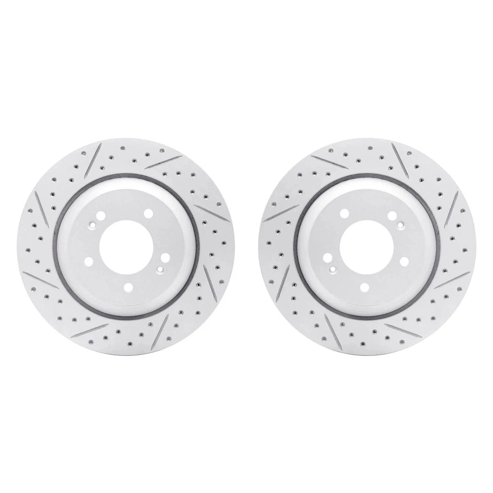 R1 19-24 Hyundai Elantra Rear Drilled & Slotted Carbon Coated Brake Rotor Set