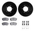 R1 E- Line Series Brake Rotor - D/S - Black w/ Ceramic Pads Hdw Fits Toyota Pickup