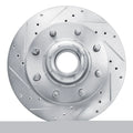 R1 93-06 Chevrolet P30 Front Left Drilled & Slotted Black Brake Rotor