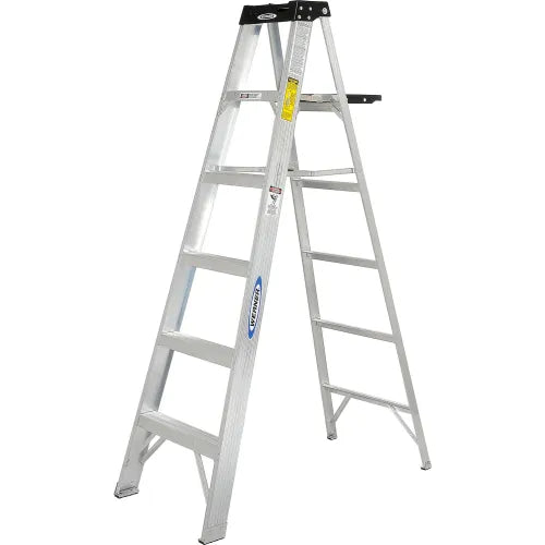 WERNER 6FT ALUMINUM TWIN STEP LADDER TYPE IA 300# CAPACITY T376