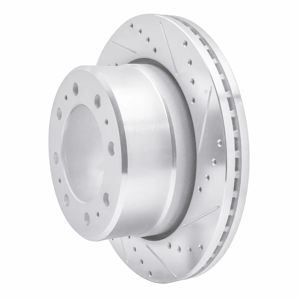 R1 09-25 Dodge Ram 3500 Rear Right Drilled & Slotted Black Brake Rotor