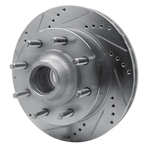 R1 Concepts Brake Rotor Drilled and Slotted Silver Fits Ford Excursion