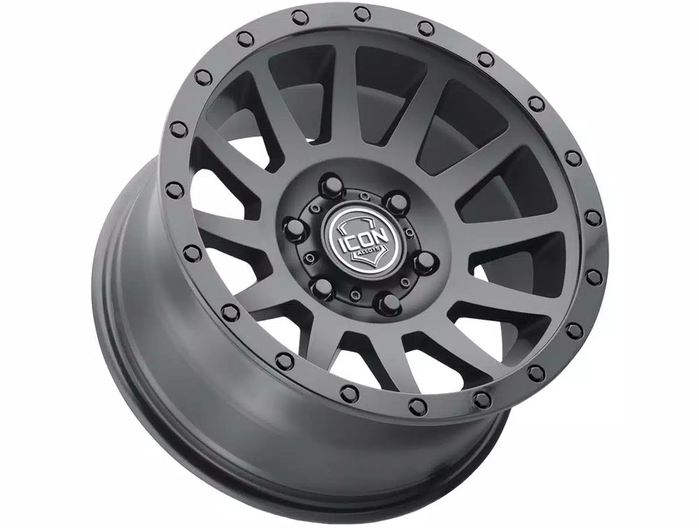 ICON Compression 18x9 5x150 25mm Offset 6in BS 110.1mm Bore Double Black Wheel