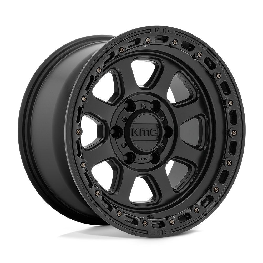 CHASE 17X9 8X6.5 00MM SATIN BLACK W/ GLOSS BLACK LIP