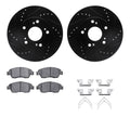 R1 E- Line Series Brake Rotor - D/S - Black w/ Ceramic Pads Hdw Fits Acura ILX