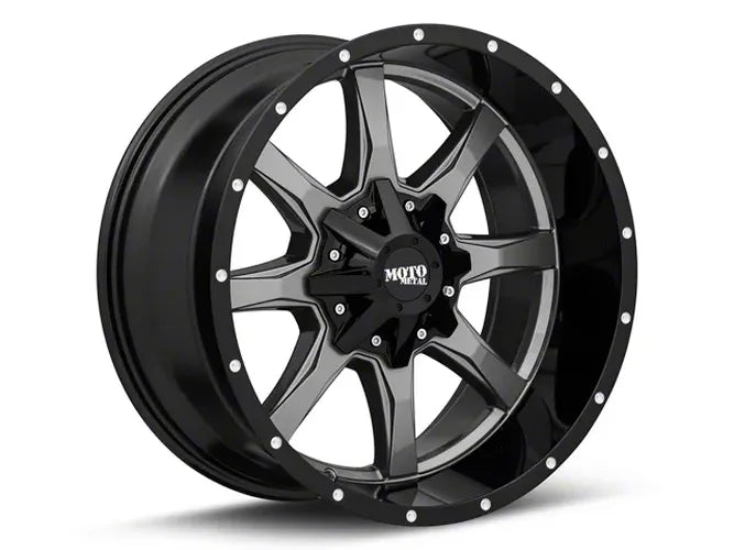 MO970 20x10 6x135.00/6x139.70 GLOSS GREY CENTER W/ GLOSS BLACK LIP (24 mm)