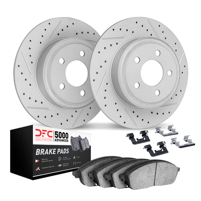 DFC 18-25 Audi Q2 Rear Drilled & Slotted Geoperformance Rotors 5000 Advanced Brake Pads w/Hardware