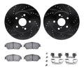 R1 E- Line Series Brake Rotor - D/S - Black w/ Ceramic Pads Hdw Fits Lexus ES300