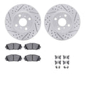 DFC 06-18 Toyota Yaris Front Drilled & Slotted Geoperformance Rotors 5000 Advanced Pads w/Hardware