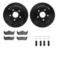 R1 E- Line Series Brake Rotor - D/S - Black w/ Ceramic Pads Hdw Fits Jeep Commander
