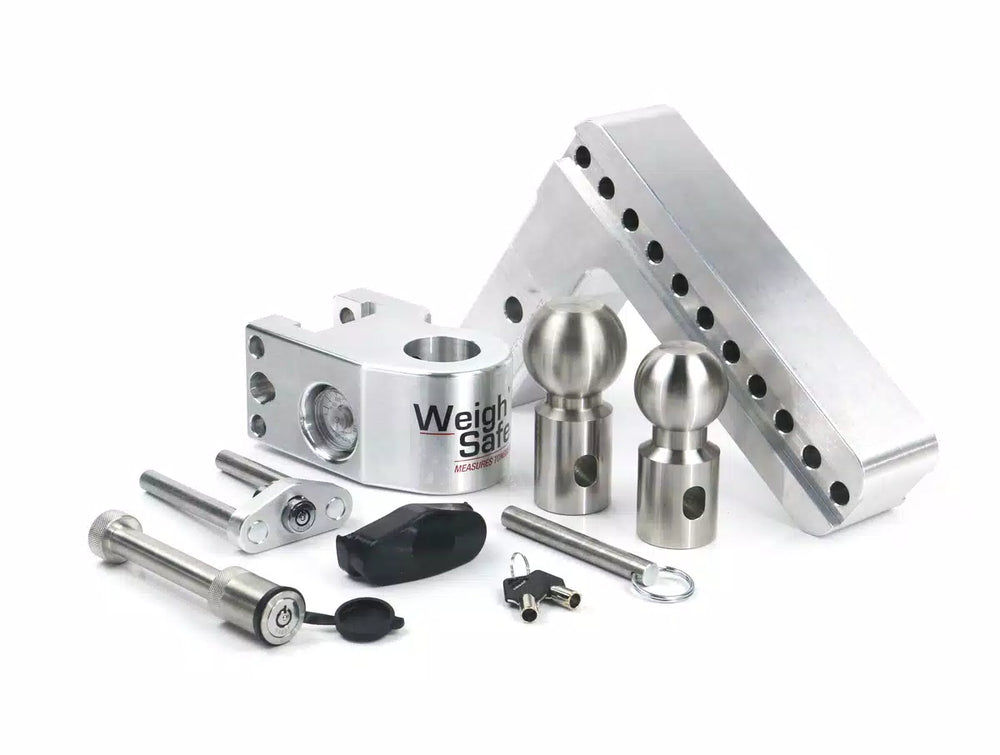 WEIGH SAFE 8 DROP HITCH W/ 2.5 SHANK ADJUSTABLE BALL MOUNT W/ 17/8 & 2 BALLS