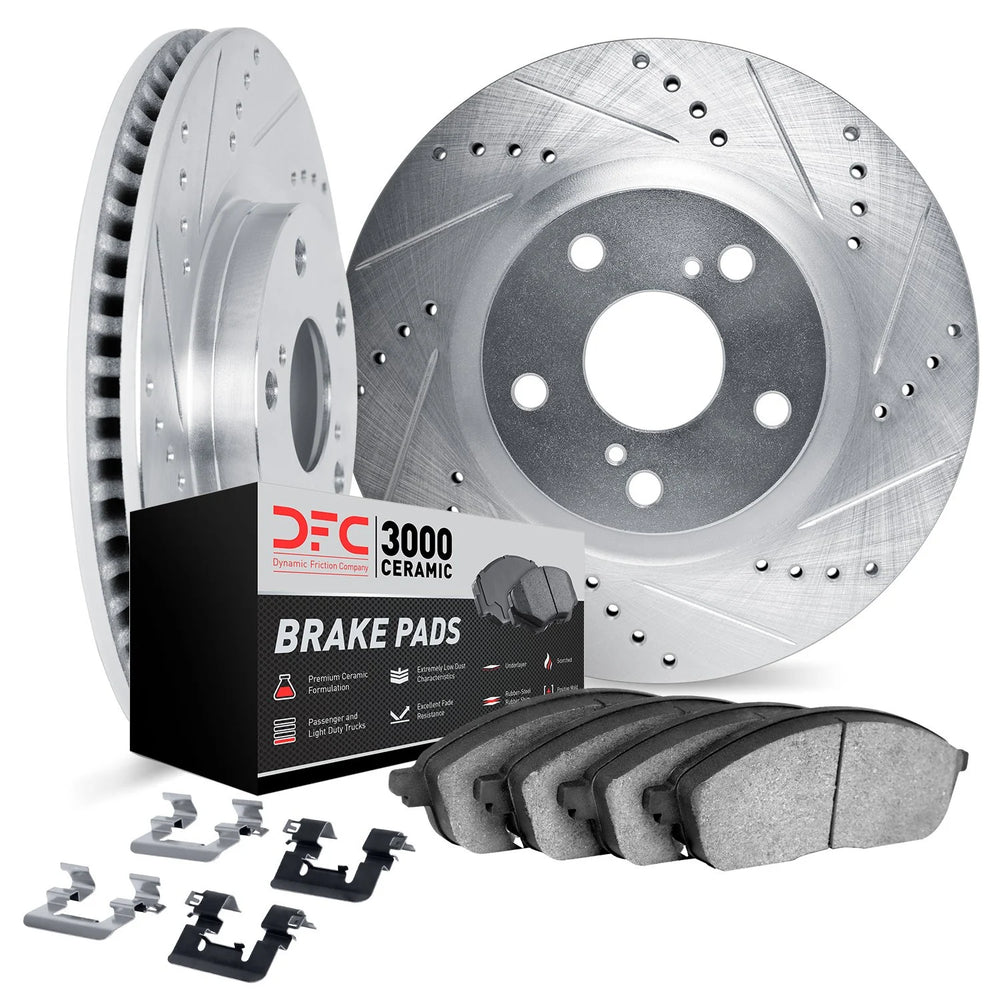 R1 Concepts E- Line Series Brake Rotor with Ceramic Brake Pads Hdw Fits BMW M5