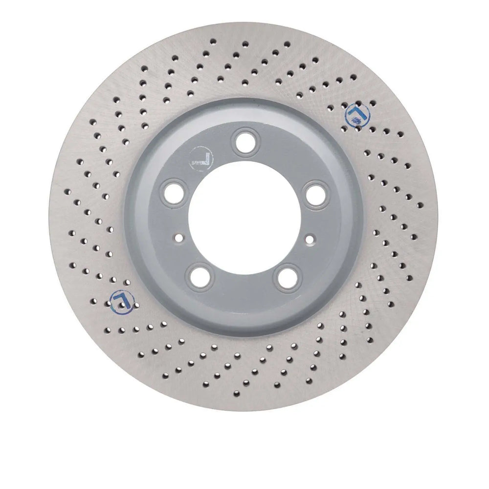 R1 Concepts Hi-Carbon Alloy GEOMET Coated Rotor - Drilled Fits Porsche 911