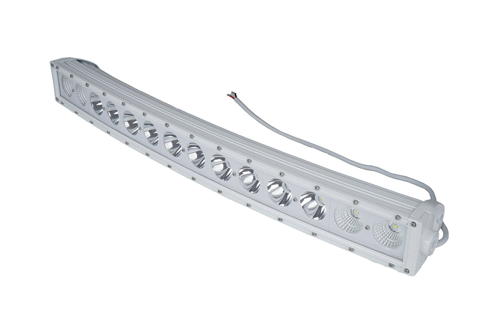 30INCH SINGLE ROW MARINE GRADE WRAP AROUND WHITE SHELL LIGHT BAR