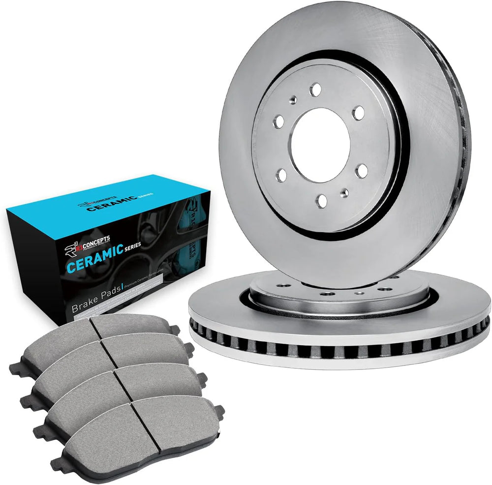 R1 Concepts Brake Rotor- Carbon Coated with Ceramic Pads Hdw Fits Toyota RAV4