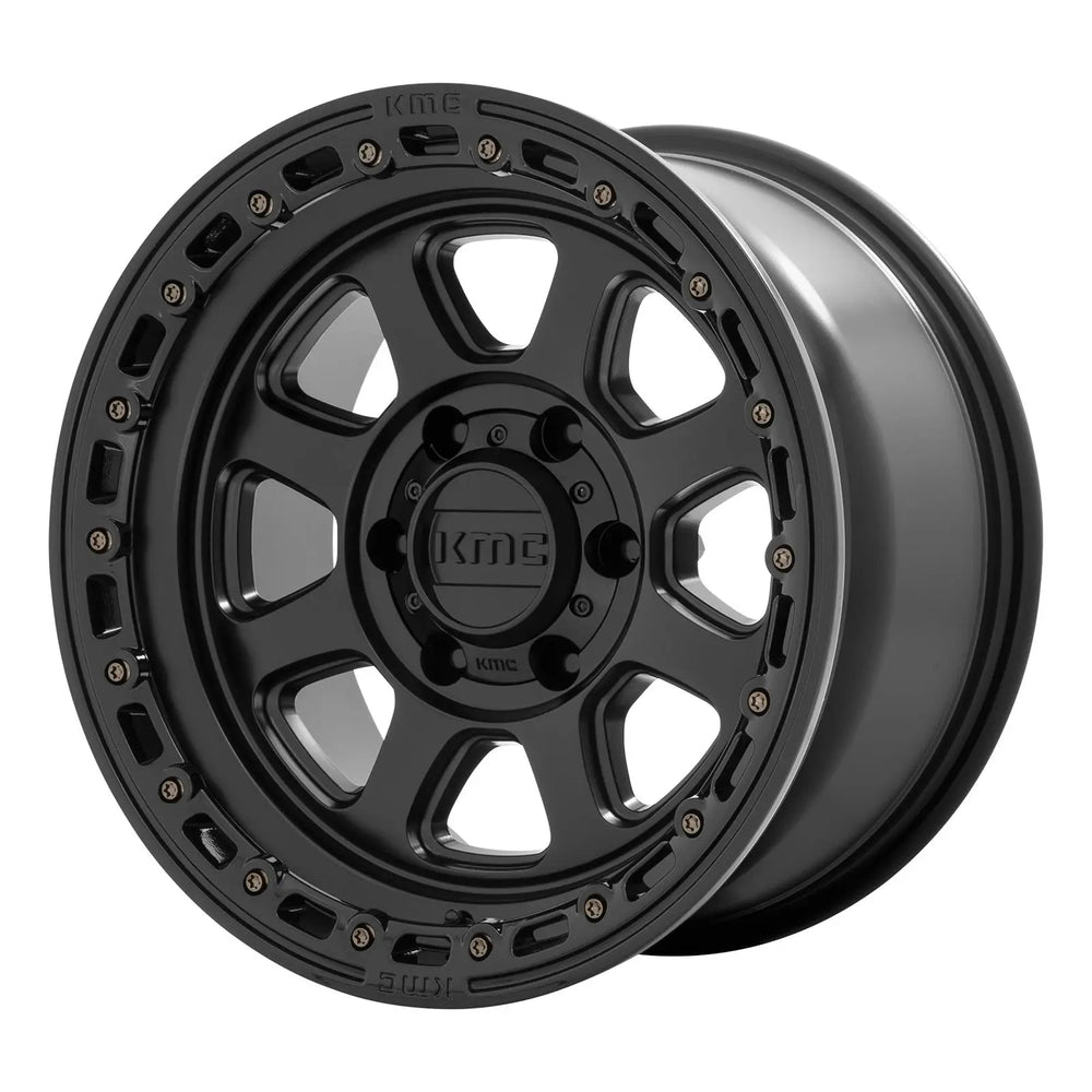 CHASE 17X9 6X5.5 12MM SATIN BLACK W/ GLOSS BLACK LIP