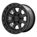 CHASE 17X9 6X5.5 12MM SATIN BLACK W/ GLOSS BLACK LIP