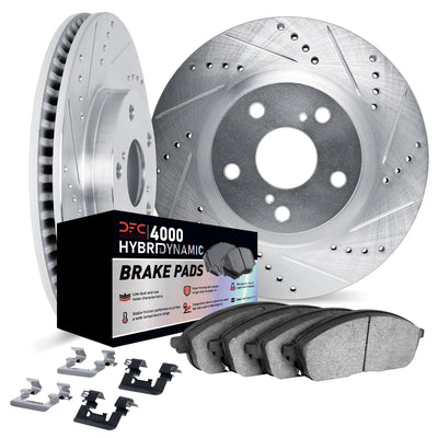 DFC 18-25 Honda Odyssey Front Drill/Slot Silver Rotors 4000 HybriDynamic Brake Pads w/Hardware