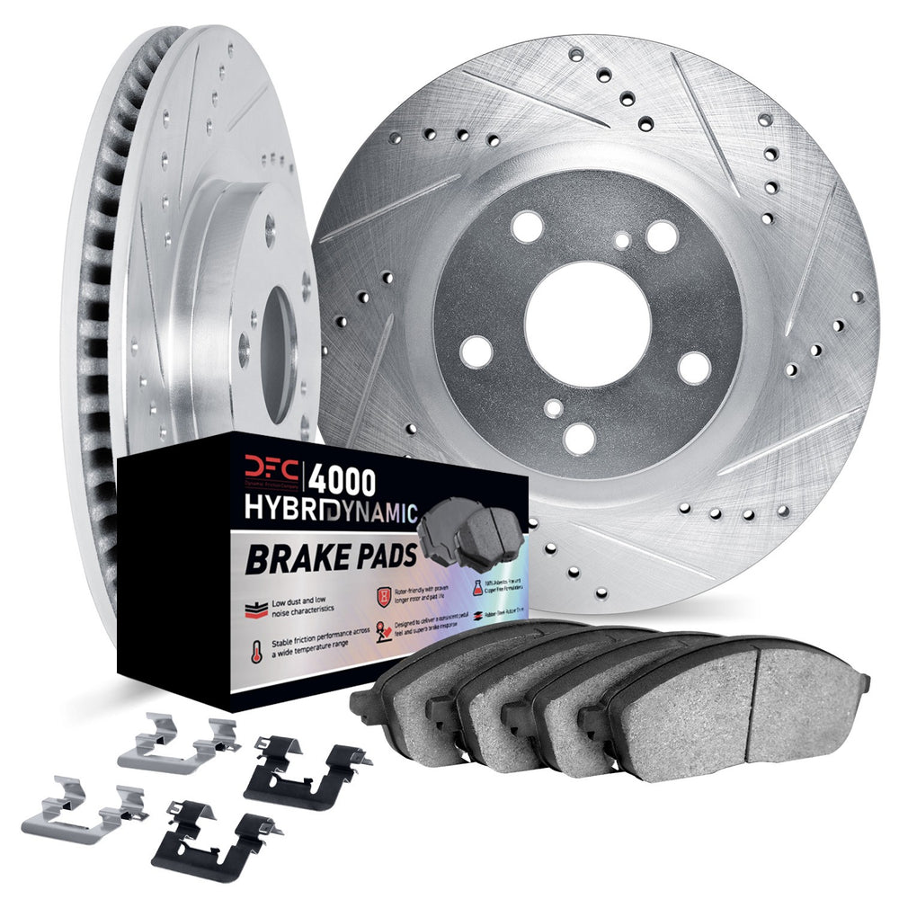 DFC 18-25 Honda Odyssey Front Drill/Slot Silver Rotors 4000 HybriDynamic Brake Pads w/Hardware