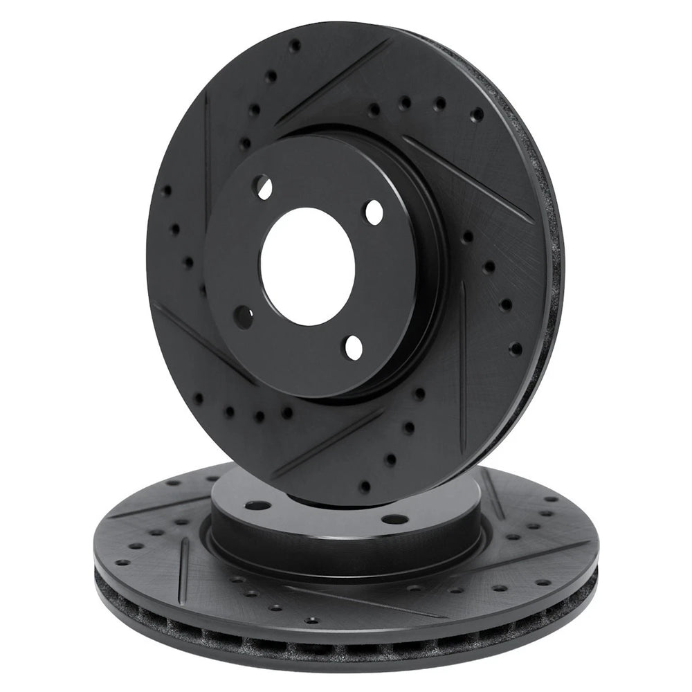 R1 Concepts Brake Rotor- D/S - Black Fits Mazda RX-7