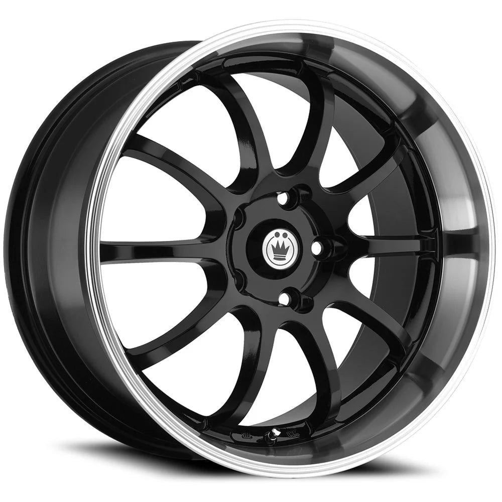 Konig Lightning 15x7 4x100 ET38 Black/Machine Lip