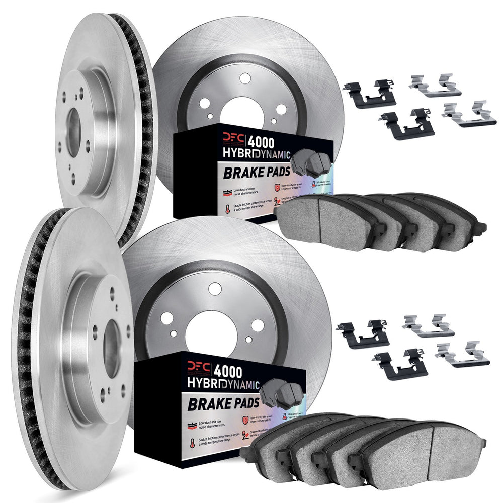 DFC 13-25 Scion FR-S Front & Rear Rotors w/4000 HybriDynamic Brake Pads w/Hardware