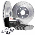 DFC 17-19 Genesis G90 Rear Drilled & Slotted Silver Rotors with 5000 Advanced Brake Pads w/Hardware