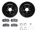 R1 E- Line Series Brake Rotor - D/S - Black w/ Ceramic Pads Hdw Fits Honda Passport