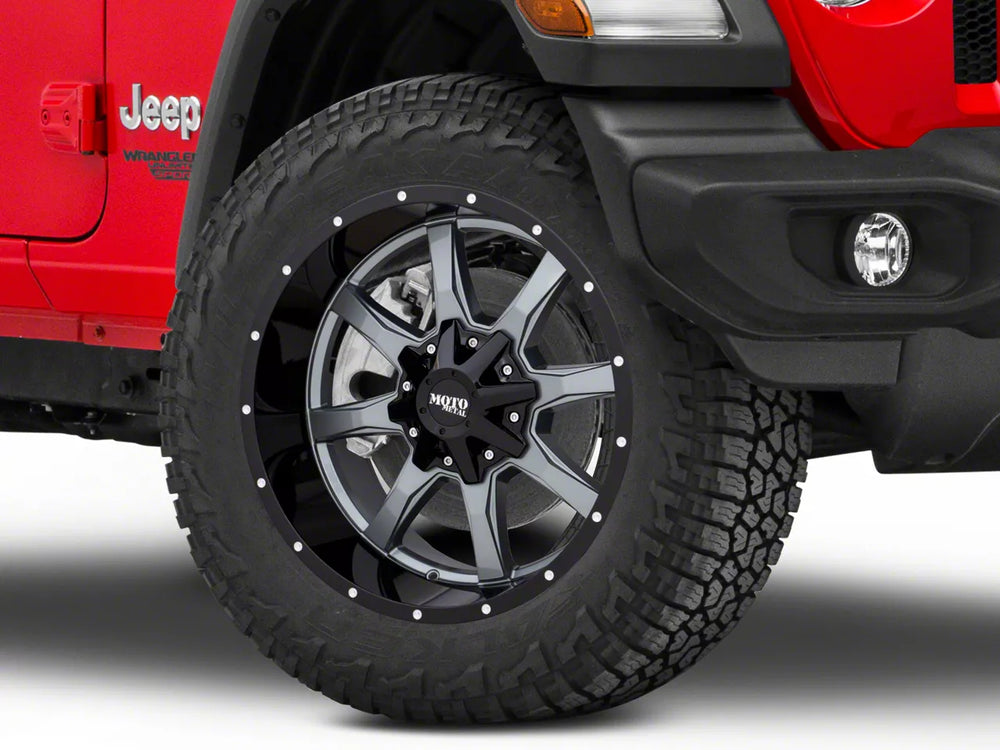 MO970 20x10 5x127.00/5x139.70 GLOSS GREY CENTER W/ GLOSS BLACK LIP (24 mm)