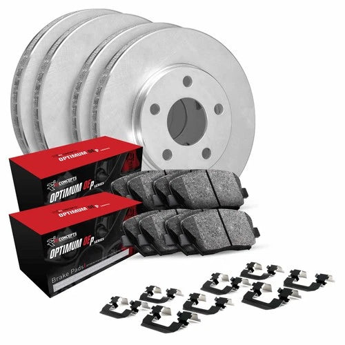 R1 Concepts Brake Rotor- Blank with Optimum Oe Pads Hdw Fits Suzuki Grand