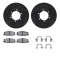 R1 E- Line Series Brake Rotor - D/S - Black w/ Ceramic Pads Hdw Fits Chevrolet LUV