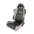 SPORTSMAN BLACK VINYL INSIDE GREY VELOUR WINGS & SIDE BOLSTERS