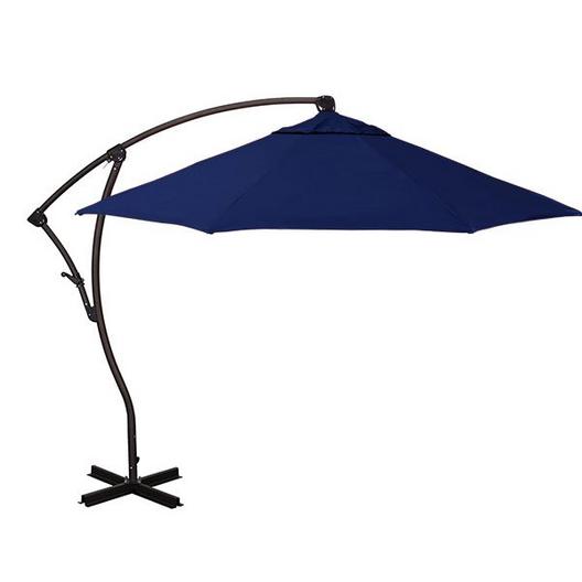 BAYSIDE SERIES 9FT CRANK LIFT ALUM CANTILEVER UMBRELLA IN NAVY BLUE OLEFIN